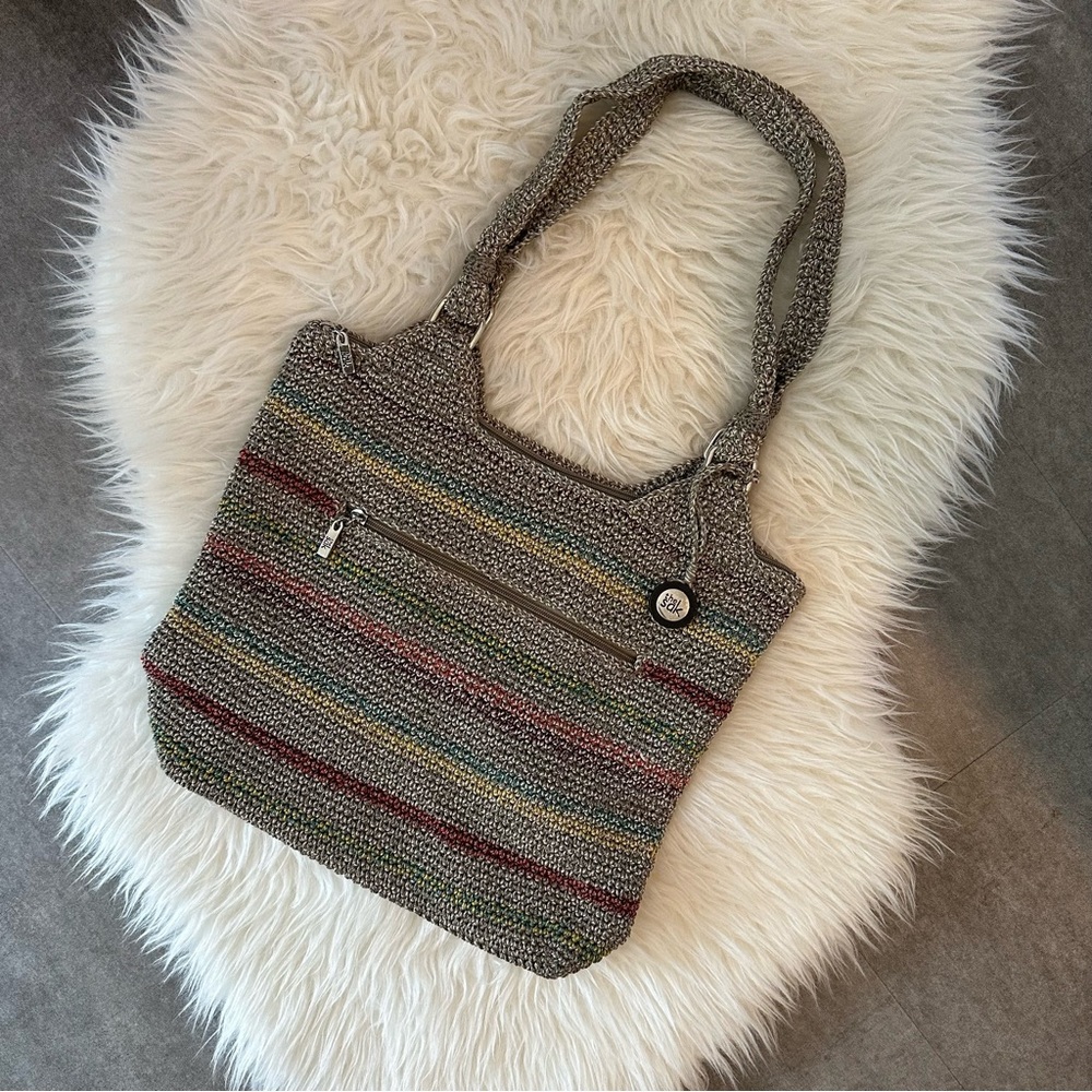 The Sak Striped Crochet Belle Tote Bag